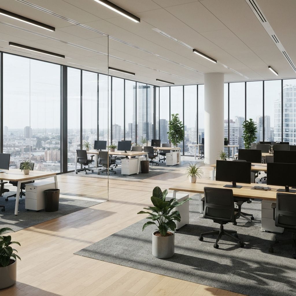 Professional office cleaning services Sydney - modern clean office space with natural lighting